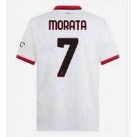 Camisa de Futebol AC Milan Alvaro Morata #7 Equipamento Secundário 2024-25 Manga Curta